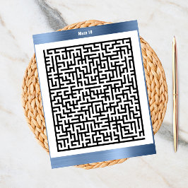 Maze Puzzle Aighteen Blue | Aktivitätskarten Postkarte