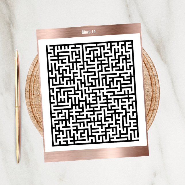 Maze Puzzle Vierzehn Kupfer | Aktivitätskarten Postkarte (Von Creator hochgeladen)