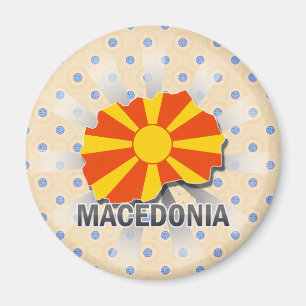 Mazedonien Flag Map 2.0 Magnet