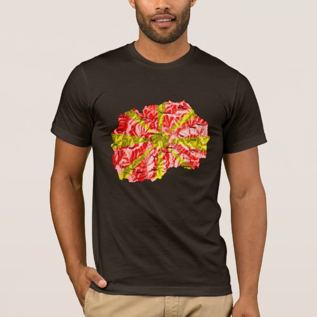 Mazedonien Flagcolor-Map-T - Shirt (Vorderseite)