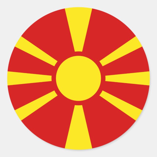 Mazedonien-Flagge Runder Aufkleber (Vorderseite)