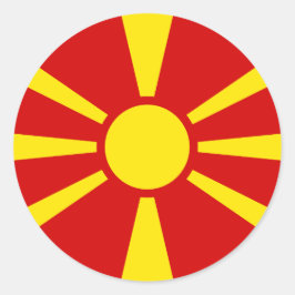 Mazedonien-Flagge Runder Aufkleber