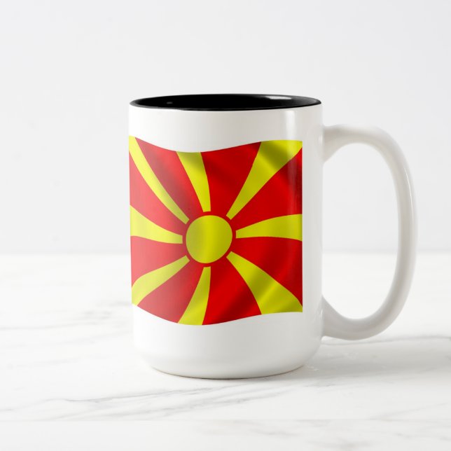 Mazedonien Flagge Tasse (Rechts)