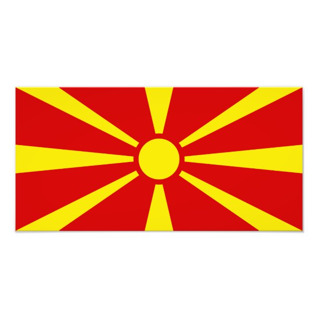 Mazedonien - makedonische Flagge Fotodruck (Vorne)