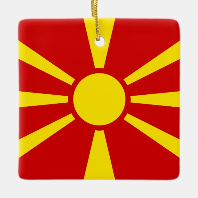Mazedonien (Mazedonien) Flagge Keramikornament (Vorderseite)