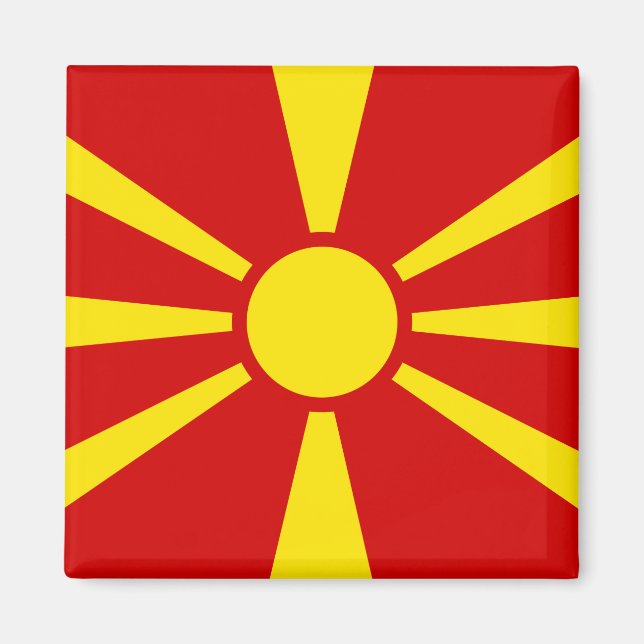 Mazedonien (Mazedonien) Flagge Magnet (Vorne)