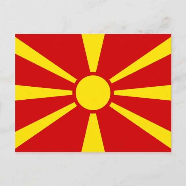 Mazedonien (Mazedonien) Flagge Postkarte (Vorderseite)