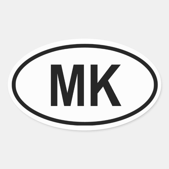 Mazedonien "MK" Ovaler Aufkleber (Vorderseite)