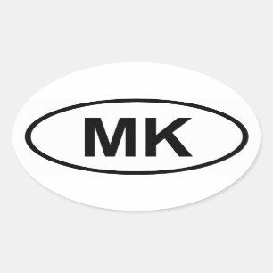 Mazedonien "MK" Ovaler Aufkleber