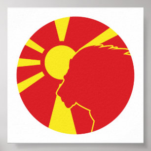 Mazedonien - Nationale Tierflagge Mazedoniens Poster