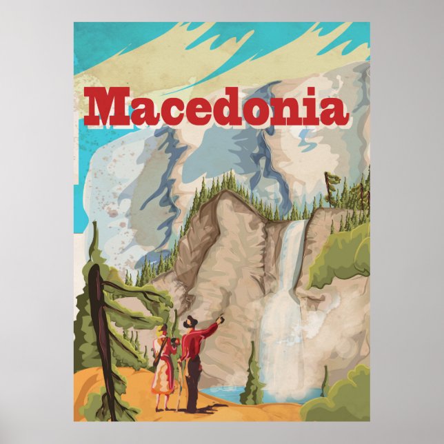 Mazedonien Vintage Travel Poster (Vorne)