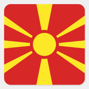 Mazedonische Flagge Quadratischer Aufkleber