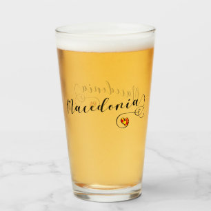 Mazedonischer Flaggen-Herz-Entwurf, Mazedonien Glas
