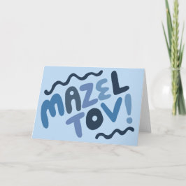 MAZEL TOV BAR MITZVAH Anpassbare moderne Blues Karte