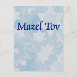 Mazel Tov Blue Stars Postkarte