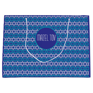 Mazel Tov !" Grand sac cadeau Motif de l'étoile ju