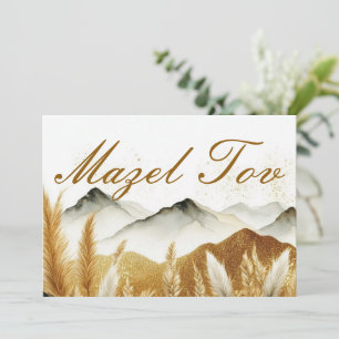 Mazel Tov Gratulationskarte, Berge Beige Einladung