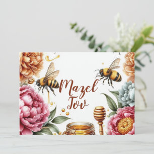 Mazel Tov Gratulationskarte, Bienen Honig Pfingstr Einladung