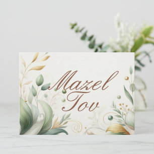 Mazel Tov Gratulationskarte, Botanisches Laub, Einladung