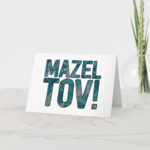 Mazel Tov Patchwork aquamarin Karte