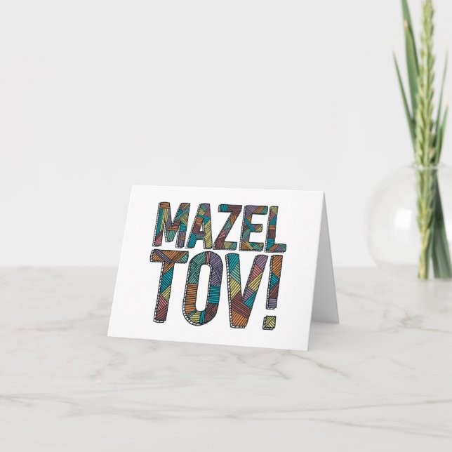 Mazel Tov Patchwork multi Karte (Vorderseite)
