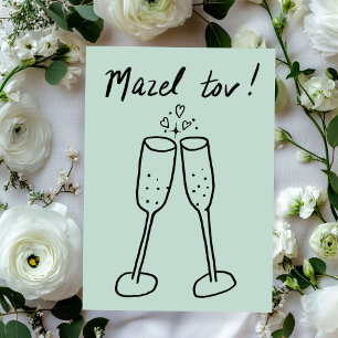 Mazel Tov Wedding Champagne Cheers Sketch Doodle