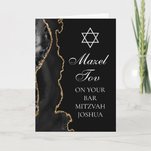 Mazel Tov zu Ihrer Bar Mitzwa Schwarzes Gold Karte