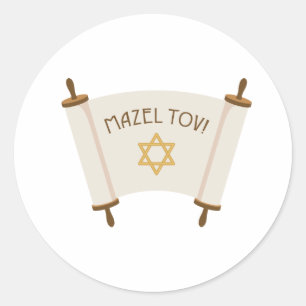 Mazel Tow Runder Aufkleber