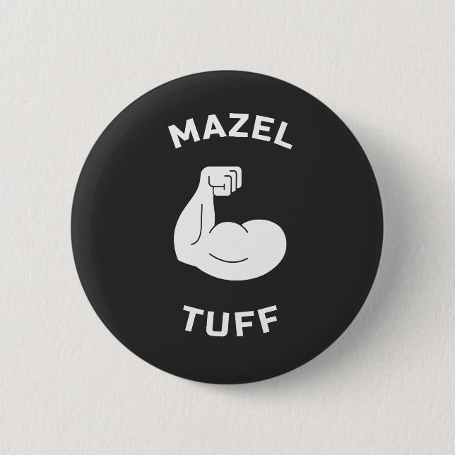 Mazel Tuff Starker jüdischer Mazel Tov Prix Button (Vorderseite)