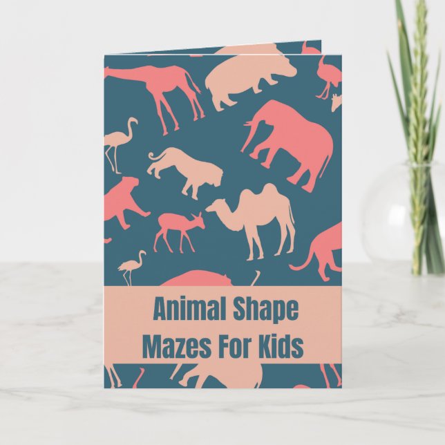 Mazes De Forme Animale Pour Enfants Carte Pliée (Devant)