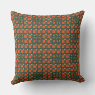 Mazipoodles 3D Square Grid Orange Green Kissen