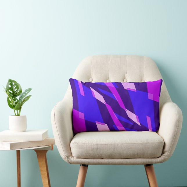Mazipoodles Abstraction Perspektive Indigo Fuchsia Lendenkissen (Stuhl )