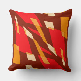 Mazipoodles Abstraction Perspektive Maroon Orange Kissen