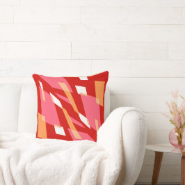 Mazipoodles Abstraction Perspektive Roter Orange Kissen