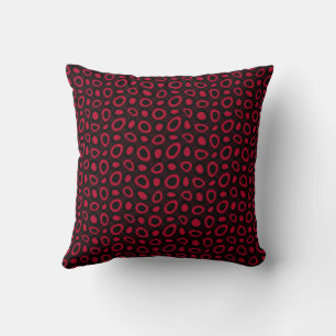 Mazipoodles Abstrakt Teardrops - Roter Maroon Kissen