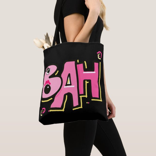 Mazipoodles Bah Humbug 3D Pink Yellow Tasche (Von Nahem)