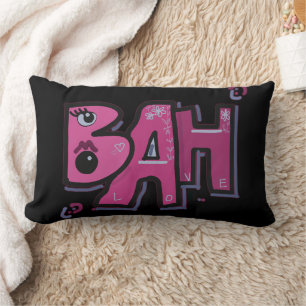 Mazipoodles Bah Humbug Liebe Lavender Magenta Blac Lendenkissen