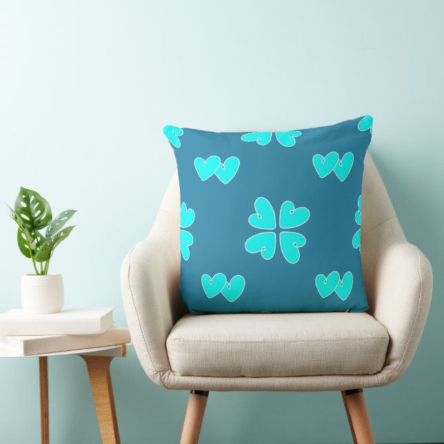 Mazipoodles Blue Hearts on Blue Kissen (Stuhl )