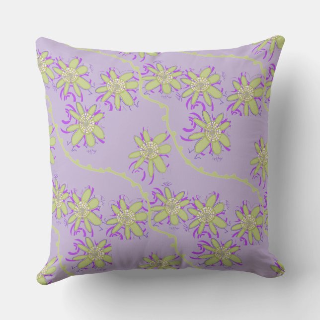 Mazipoodles Blume Liebe bis Pop - Lilac Minze Kissen (Rückseite)