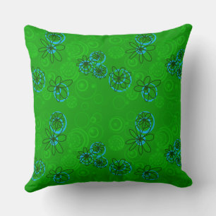 Mazipoodles Blumenbläschen - Green Blue Kissen
