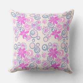Mazipoodles Blumenbläschen - Pink Aquamarin Dusty  Kissen