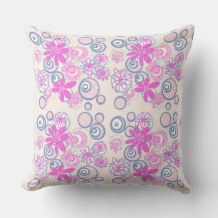 Mazipoodles Blumenbläschen - Pink Aquamarin Dusty Kissen