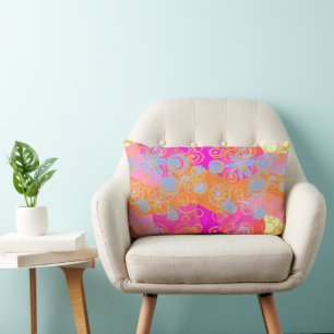 Mazipoodles Blumenblasen Multi Pink Orange Blue Lendenkissen