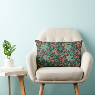 Mazipoodles Blumenblasen - Spearmint Coral Green Lendenkissen