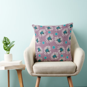 Mazipoodles Bold Daisies - Dusty Lilac Aquamarin B Kissen
