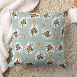 Mazipoodles Bold Daisies - Gray Burnt Orange Kissen