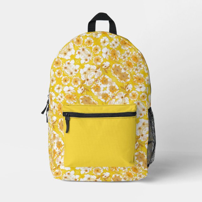 Mazipoodles Botanischer Garten - ButterscotGelb Bedruckter Rucksack (Vorderseite)