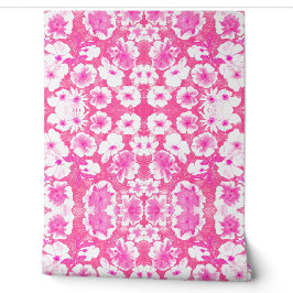 Mazipoodles Botanischer Garten - Hot Pink White Tapete