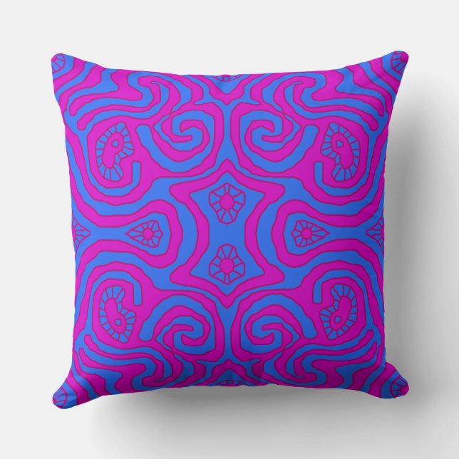 Mazipoodles Crazy Maze - Blue Magenta Kissen (Rückseite)