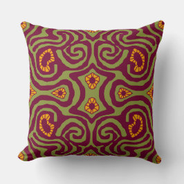 Mazipoodles Crazy Maze - Olive Burgund Gold Kissen
